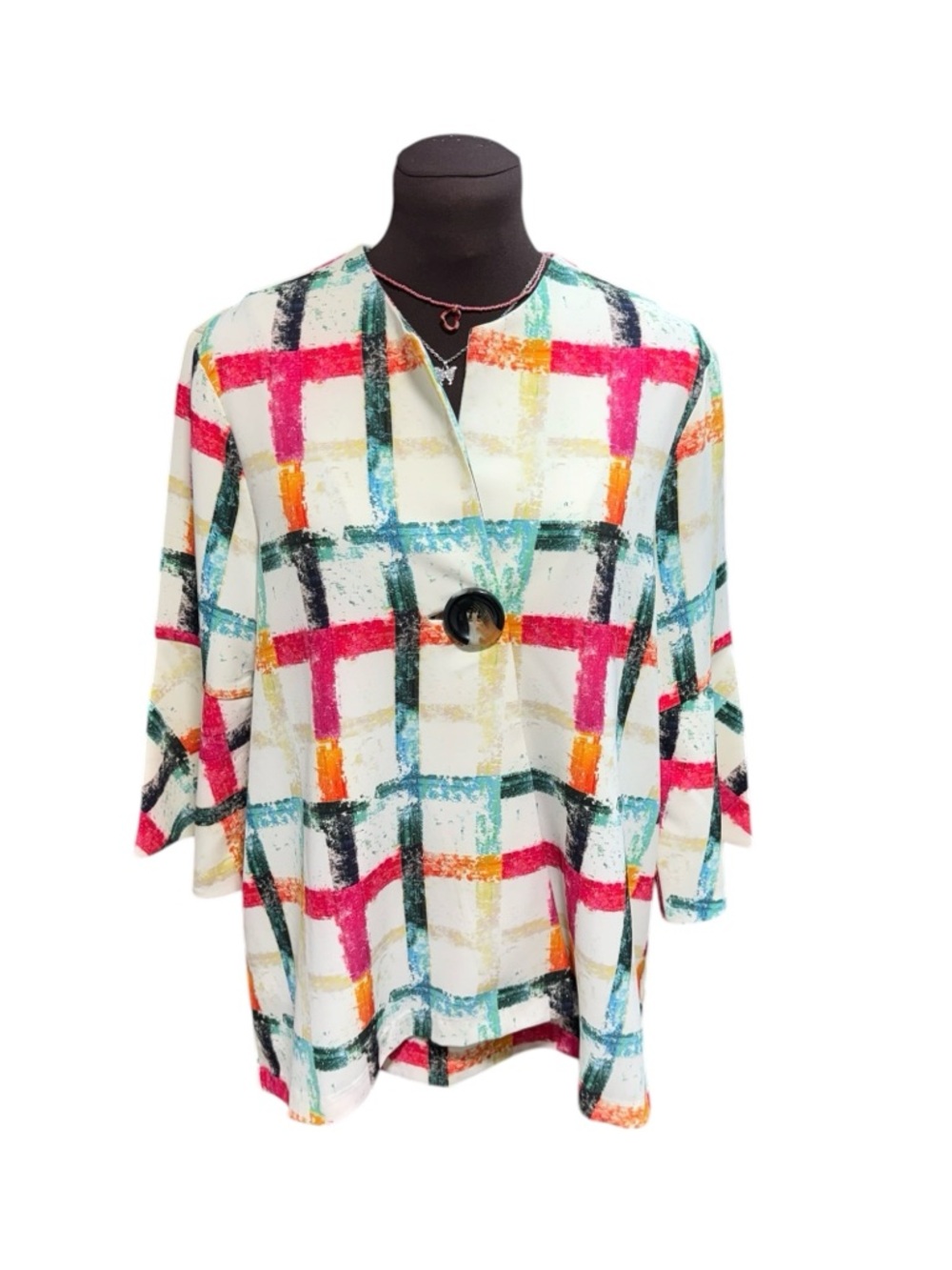 Lior Paris Women Jacket Sz S Abstract Art Print Boho Lightweight Topper Colorful
